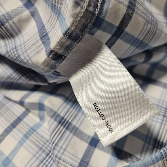 Duluth Button Front Shirt Shirt Mens Size Large Blue White Plaid Short Sleeve - Picture 4 of 4